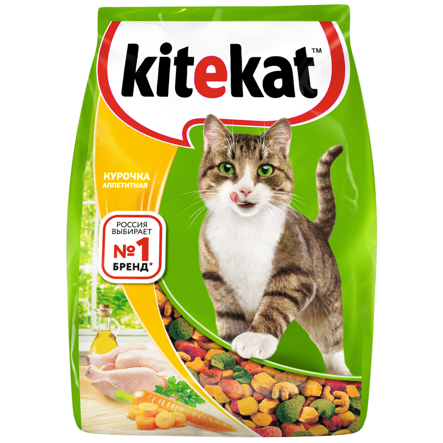 Сухой корм для кошек KiteKat 1.9 кг курица (полнорационный) - фото 1