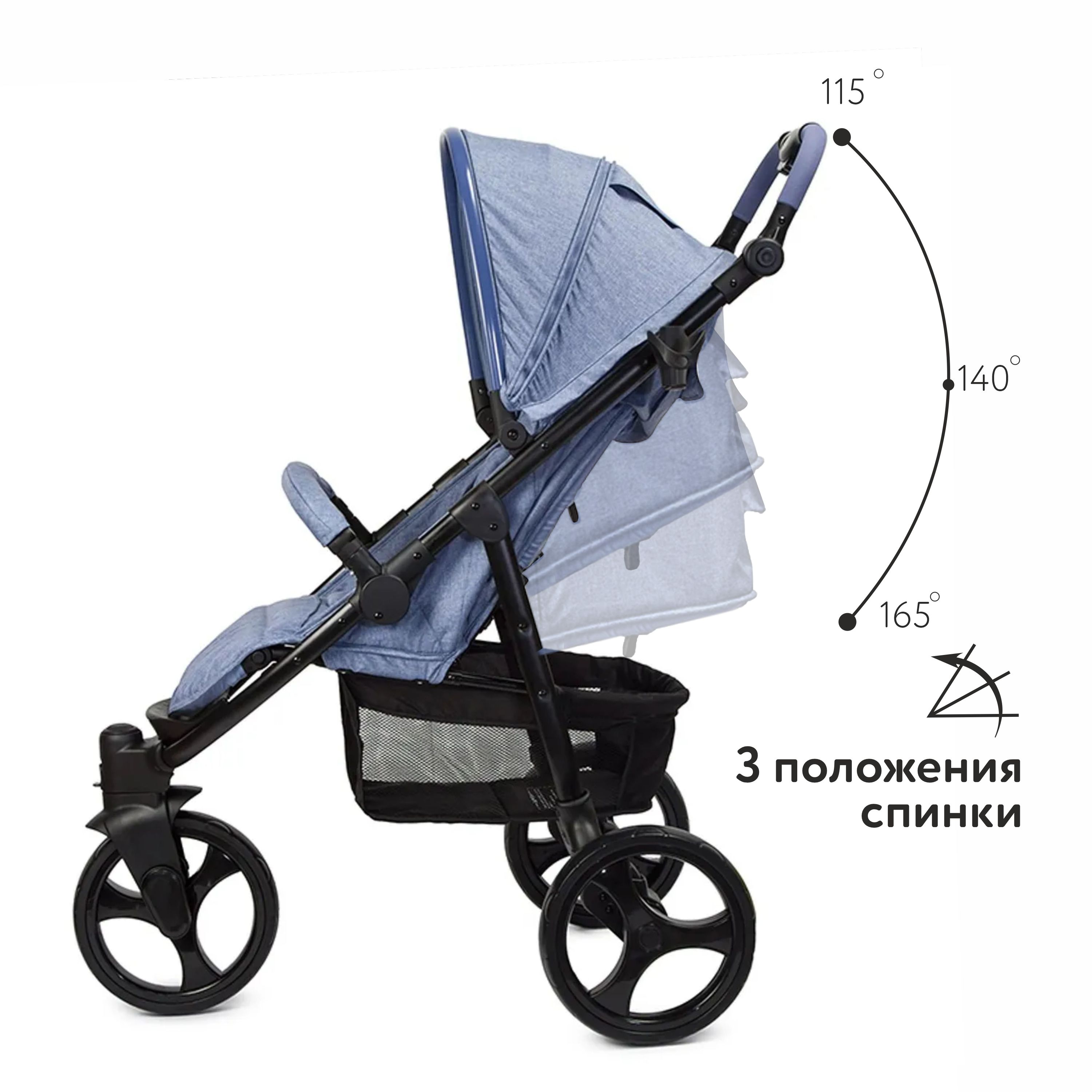 Прогулочная коляска Babyton Trio Denim - фото 2