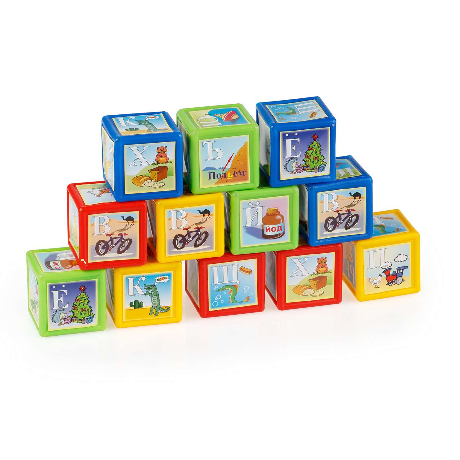Кубики Юг-Пласт Азбука малыш 12 шт пластик - фото 1