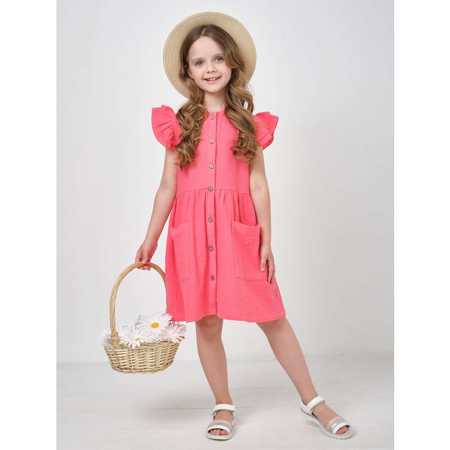 Платье CHILDREAM муслиновое розовое платье - фото 2