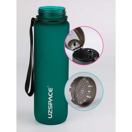 Бутылка для воды спортивная 1л UZSPACE 3038 темно-зеленый
