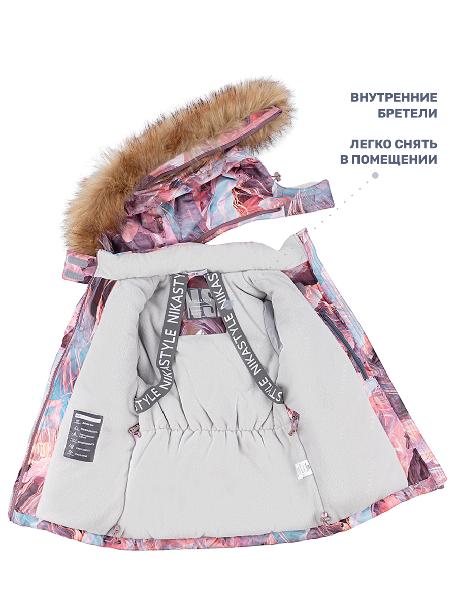 Куртка и полукомбинезон NIKASTYLE 7з1424 кофе/орхидея - фото 8