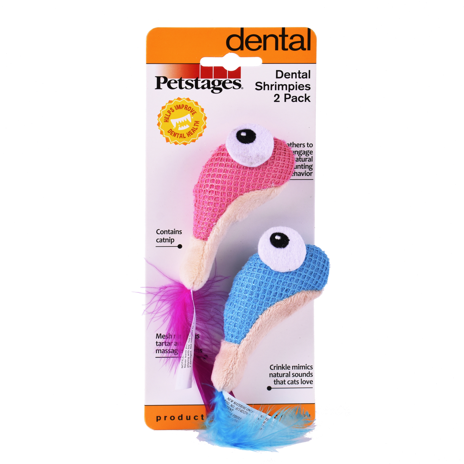 Игрушка для кошек Petstages Dental Креветки с кошачьей мятой 2шт 67836 - фото 2