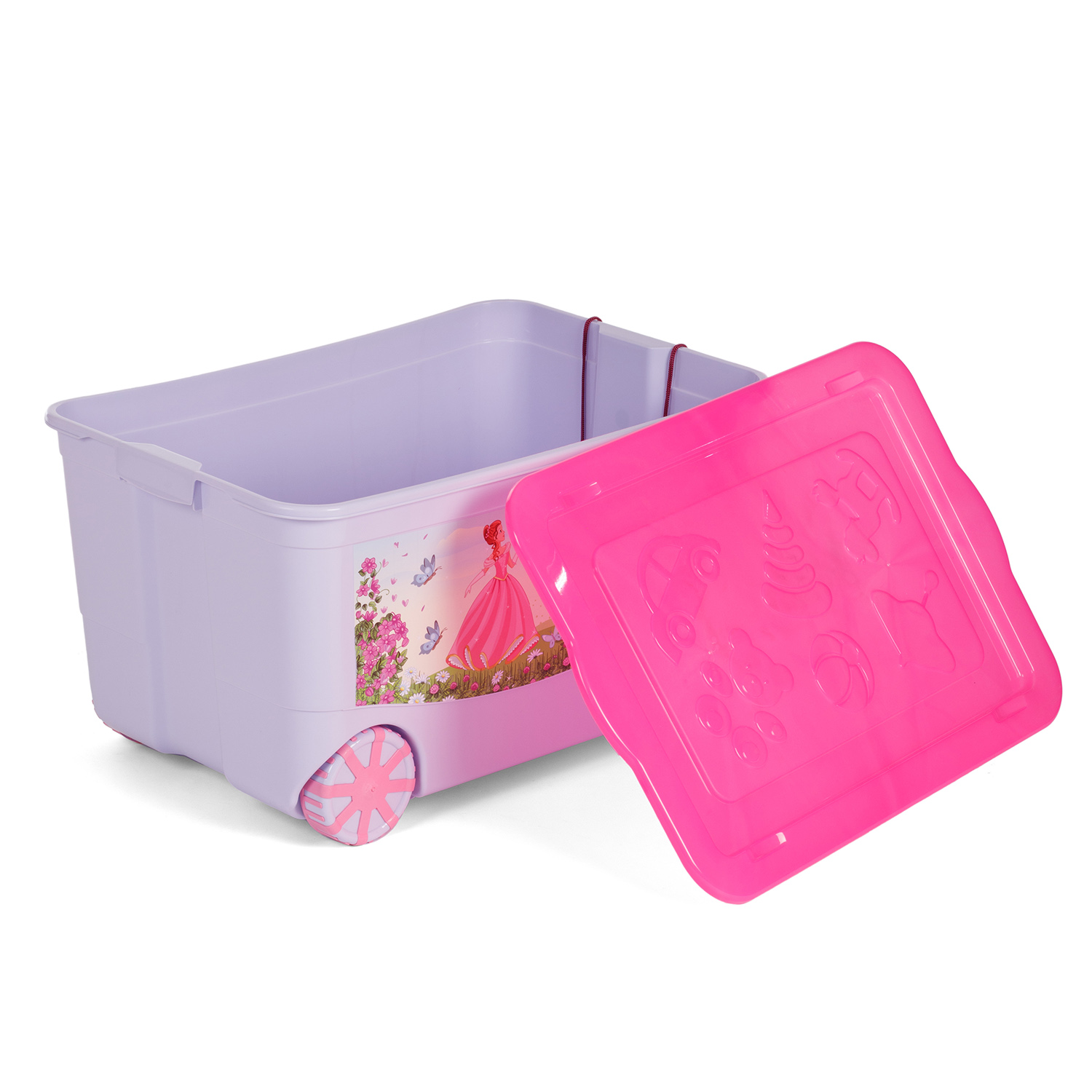 Ящик для игрушек elfplast KidsBox на колёсах лавандовый розовый - фото 4
