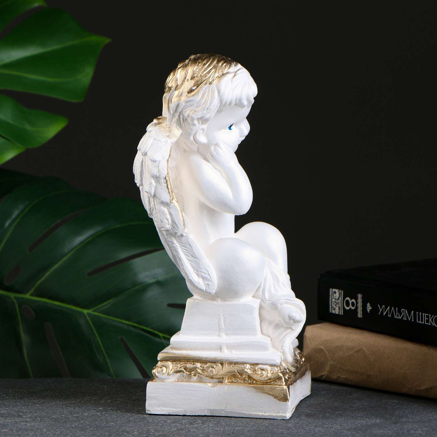 Фигура Хорошие сувениры «Ангел на Пьедестале» белый 25х14х12см - фото 2