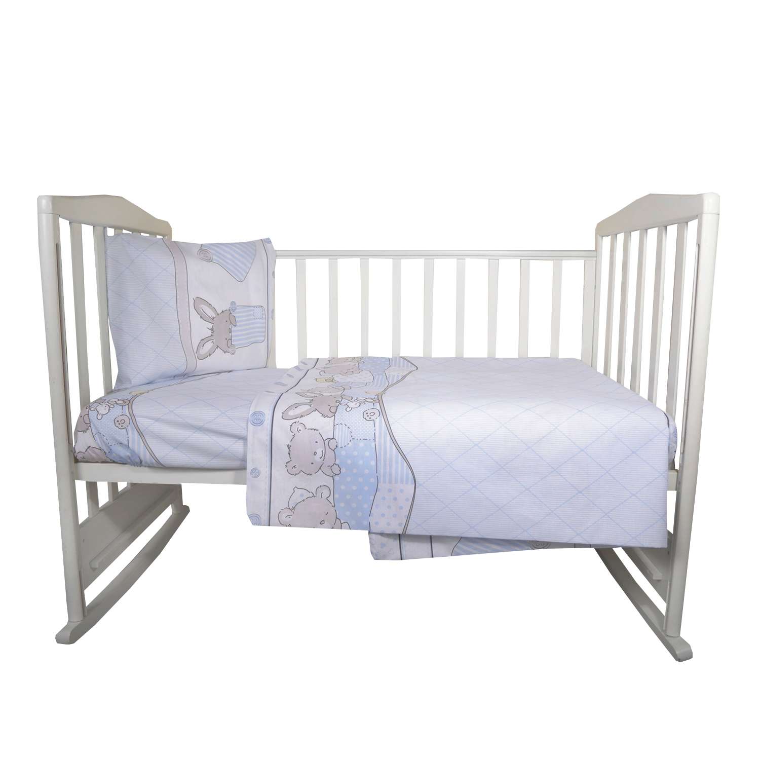 Комплект постельного белья Эдельвейс Кармашки Голубой 3предмета 10055 - фото 1