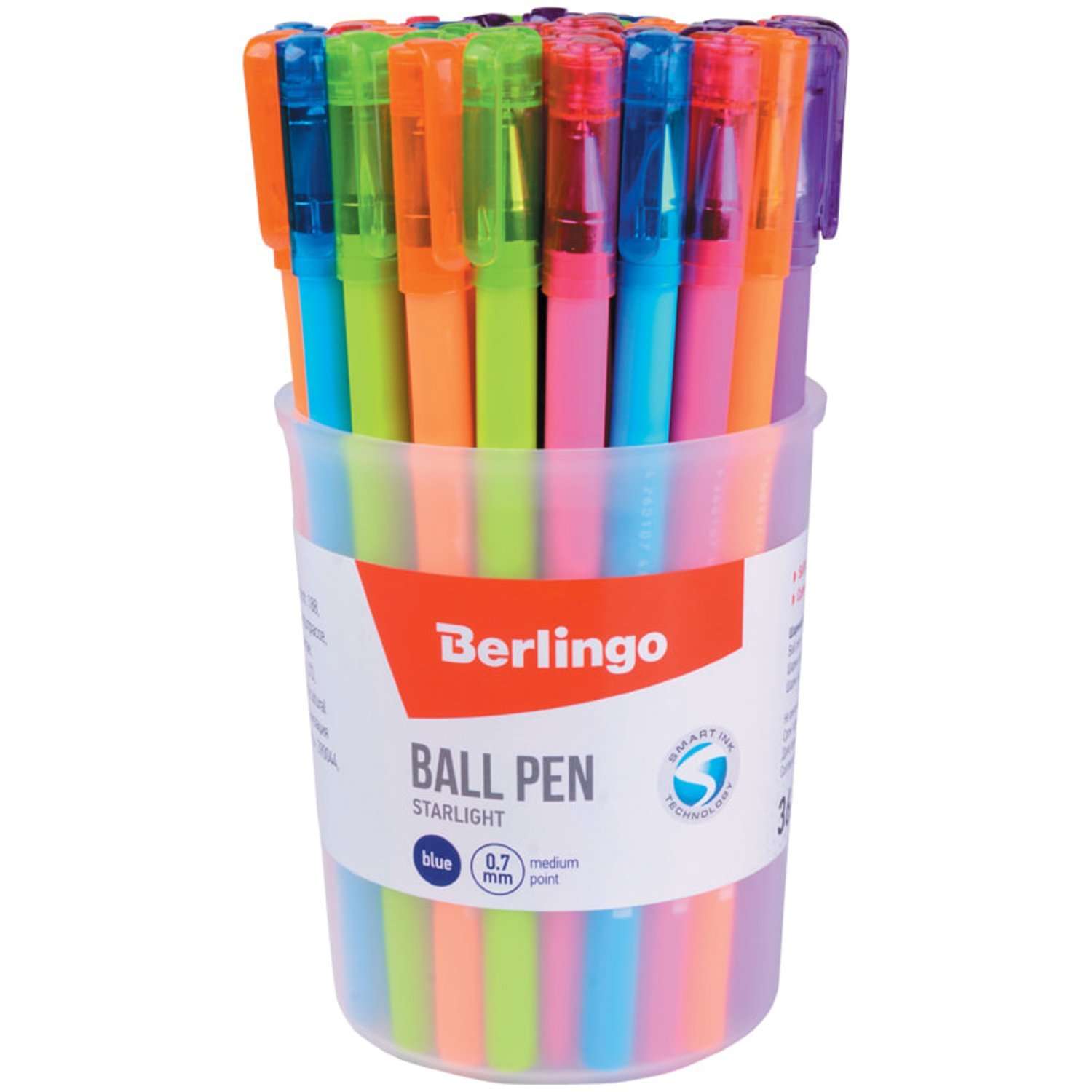 Ручка шариковая BERLINGO Starlight 0.7мм Синяя в ассортименте CBp_07250 - фото 2