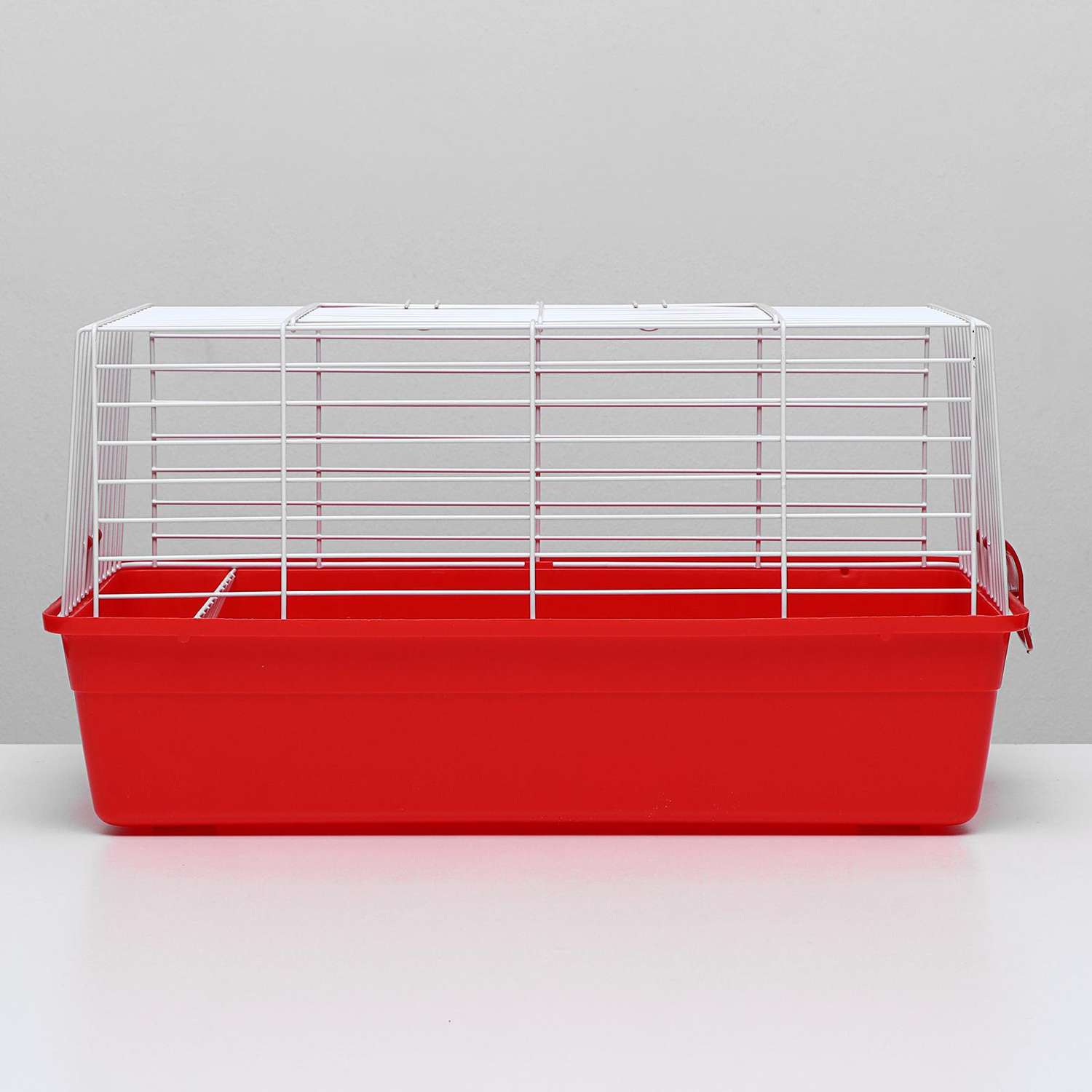 Клетка Пижон для кроликов с сенником 60х36х32 см красная - фото 3