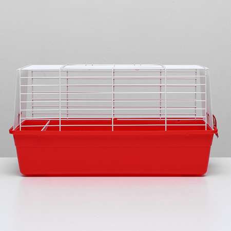 Клетка Пижон для кроликов с сенником 60х36х32 см красная