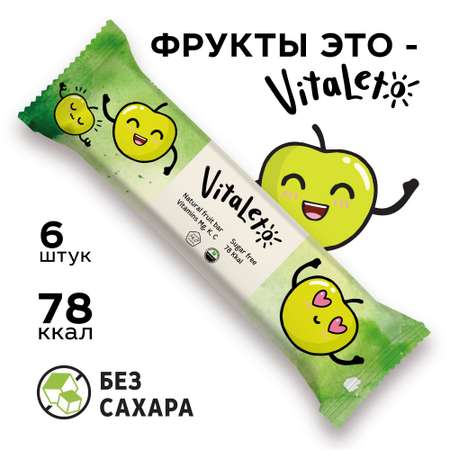 Фруктовый батончик VitaLeto без сахара Яблочный микс 6 шт х 30г