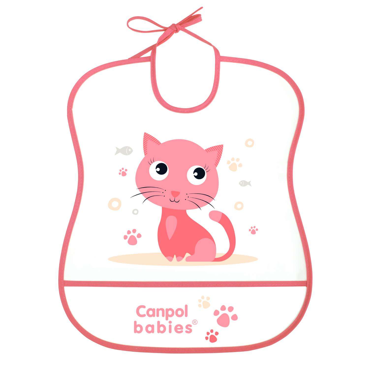 Нагрудник Canpol Babies мягкий с кармашком Розовый 2/919_pin - фото 1