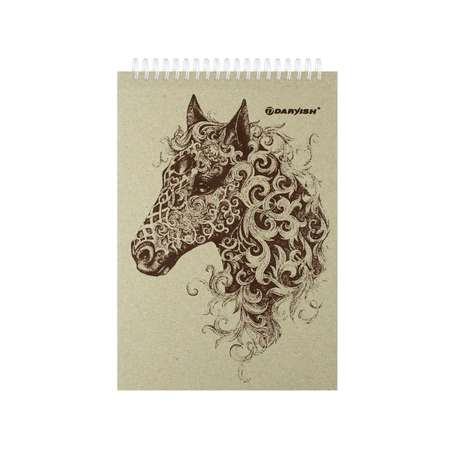 Скетчбук Darvish А5 блокнот для акварели гуаши фломастеров Лошадь А5 60 листов