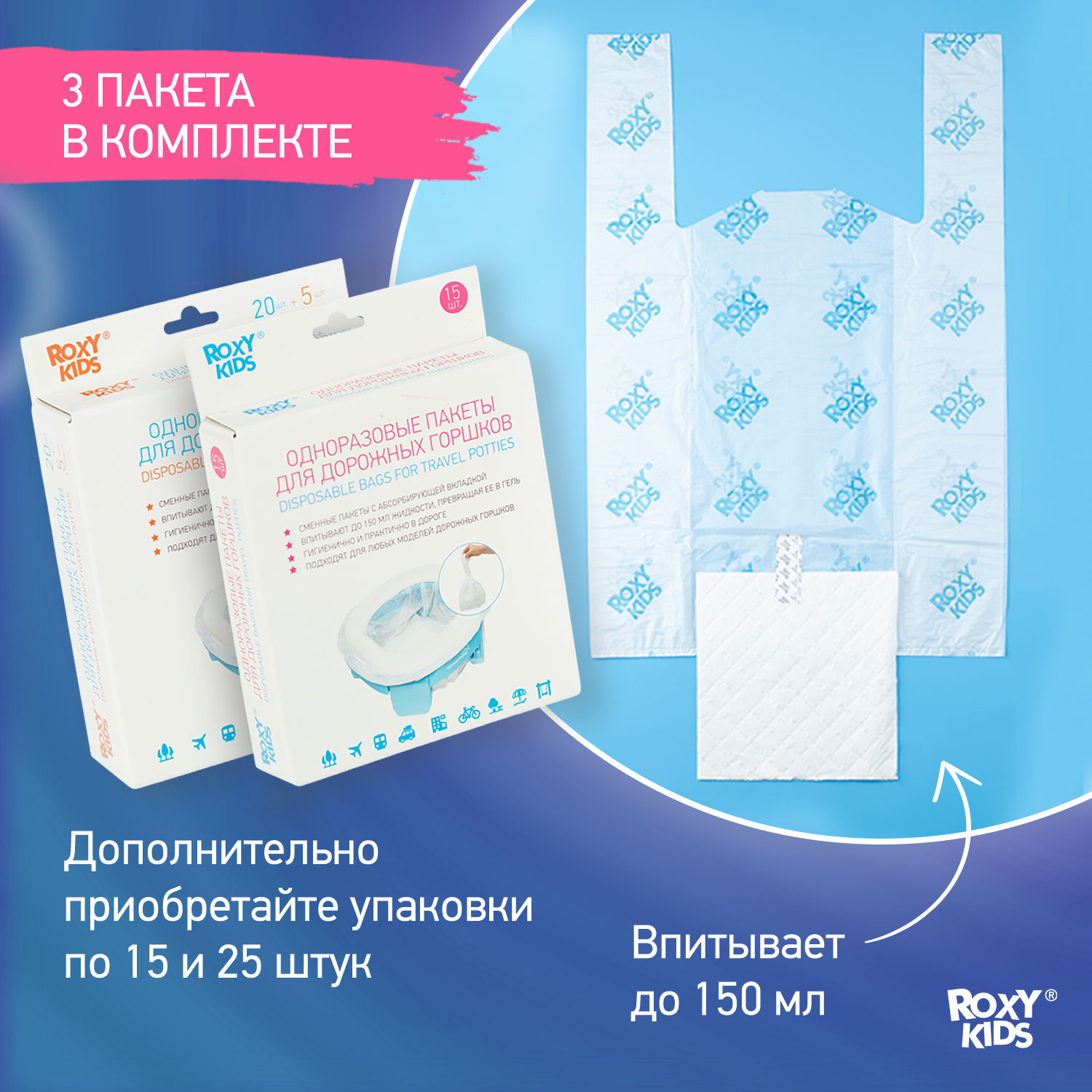 Горшок дорожный ROXY-KIDS надувной для детей PocketPotty цвет оранжевый - фото 5