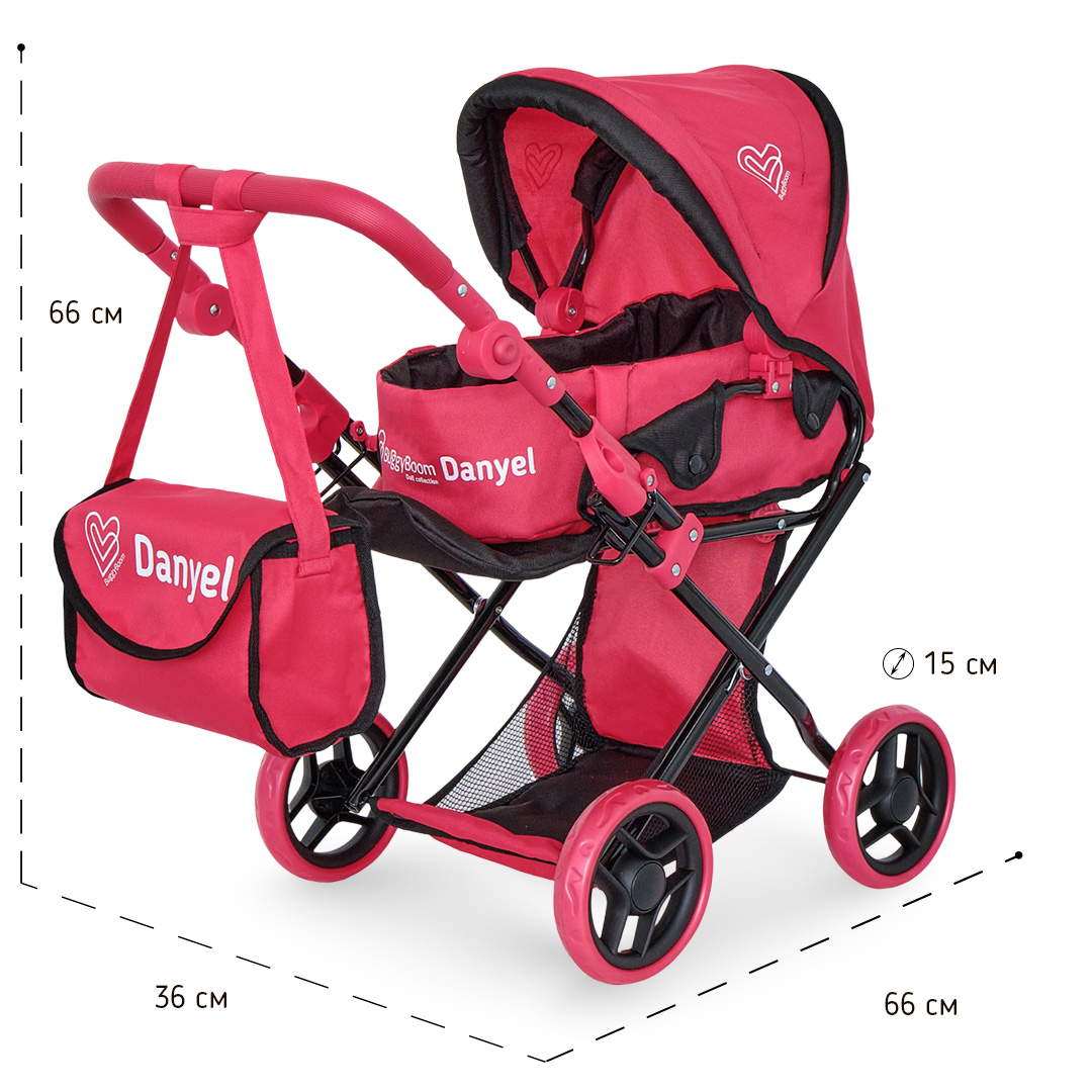 Коляска для кукол трансформер Buggy Boom с сумкой и съемной люлькой красная 8450-0325 - фото 2