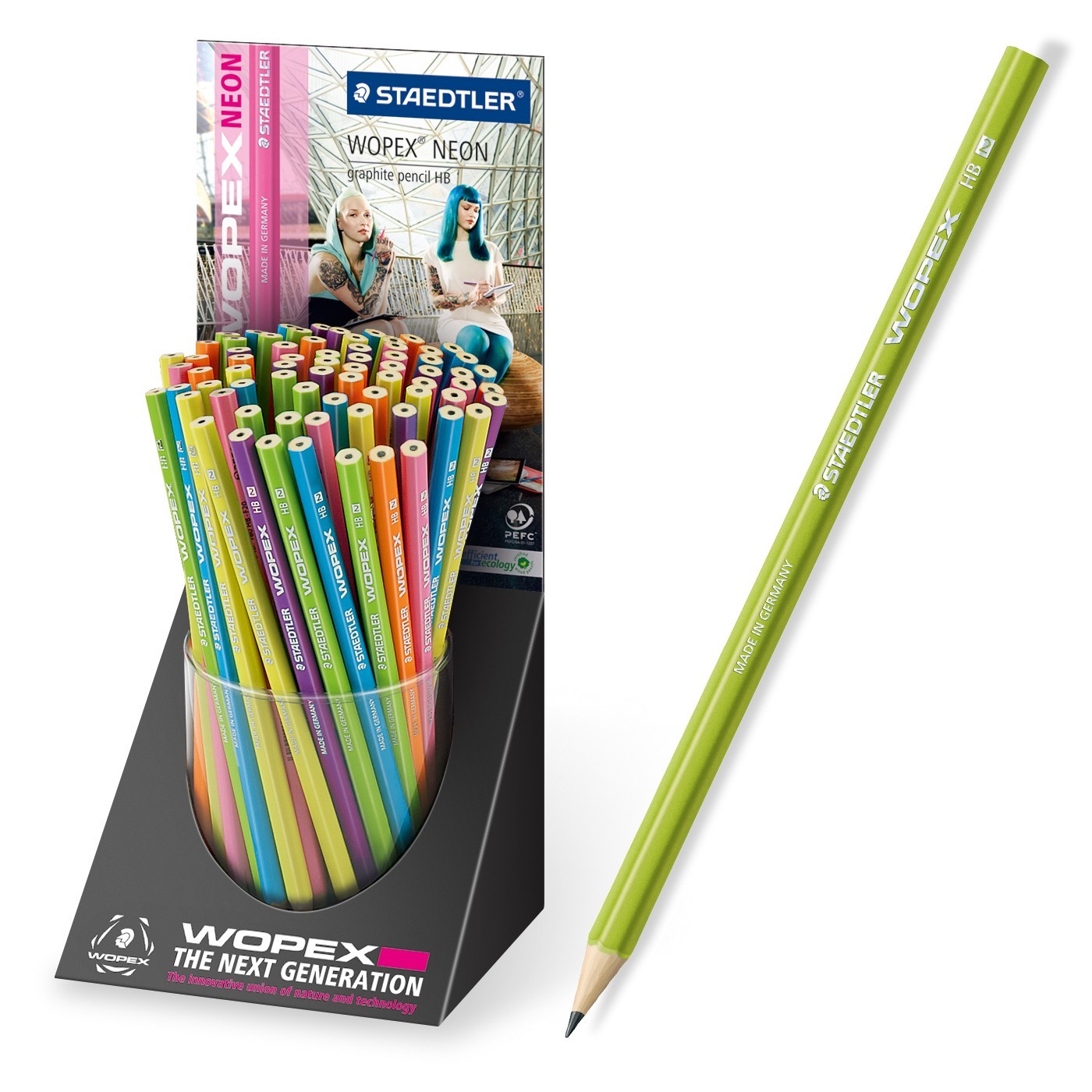 Карандаш Staedtler ч/гр Wopex neon тв.HB цв. корпуса - неон. - фото 1