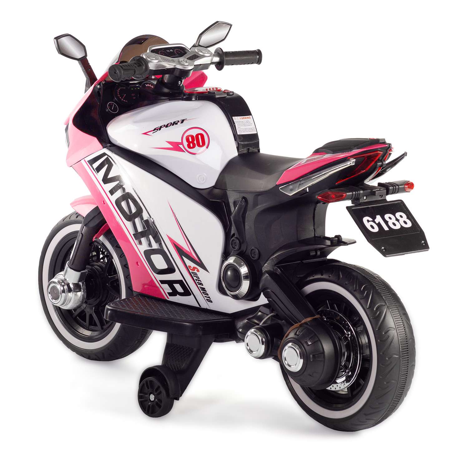 Мотоцикл BABY STYLE на аккумуляторе розовый со светом - фото 4