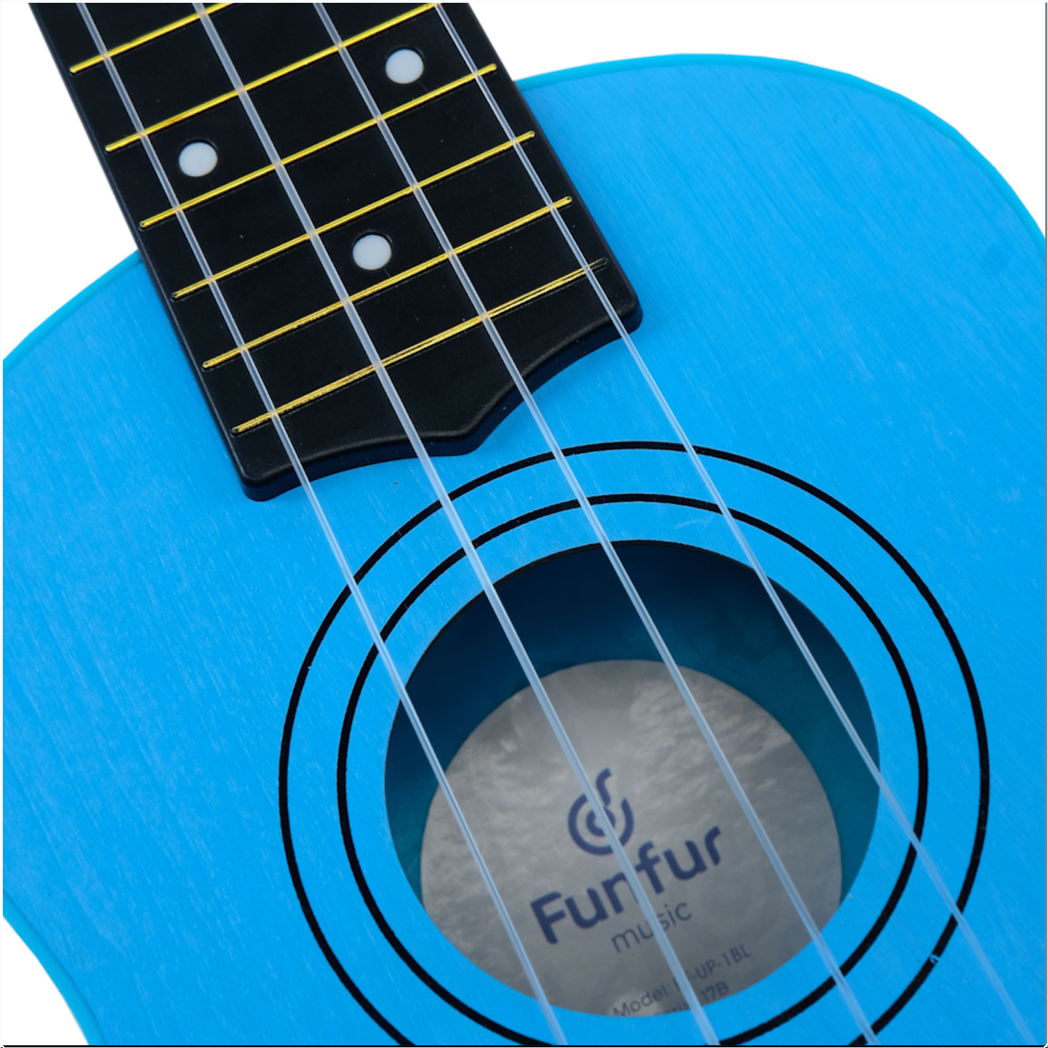 Укулеле Funfur Music Сопрано пластик/дерево голубой комплект - фото 5