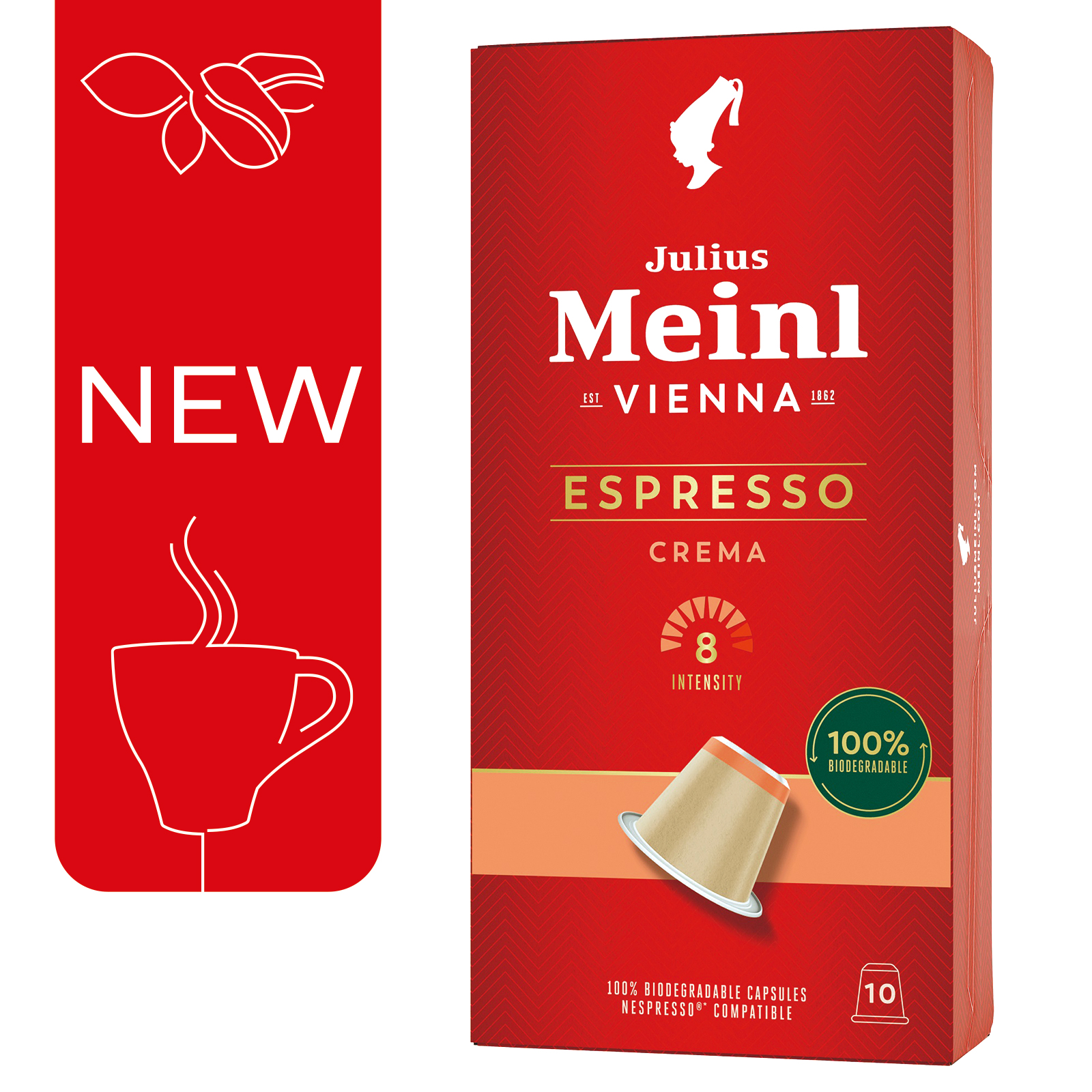 Кофе в капсулах Julius Meinl Эспрессо крема био система Nespresso Неспрессо 10 шт - фото 1