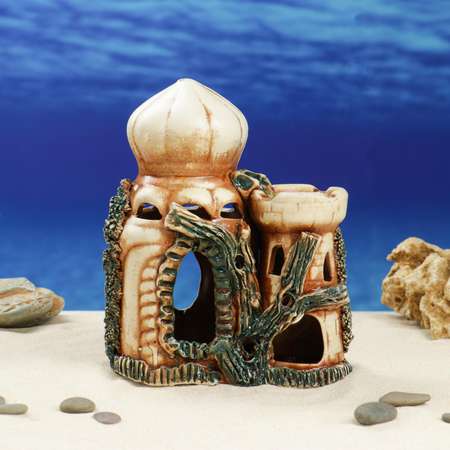 Декорация для аквариума Sima-Land «Замок двойной»