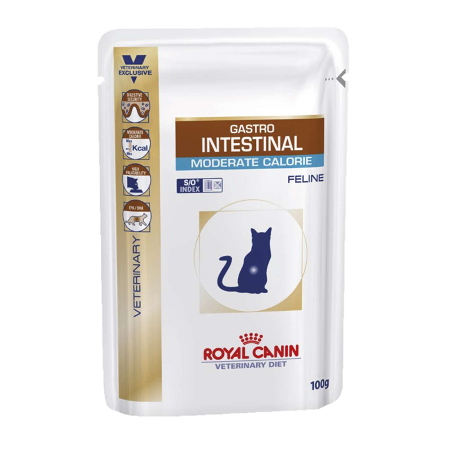 Корм для кошек ROYAL CANIN Veterinary Diet Gastro Intestinal Moderate Calorie GIM35 кусочки в желе 100г - фото 1