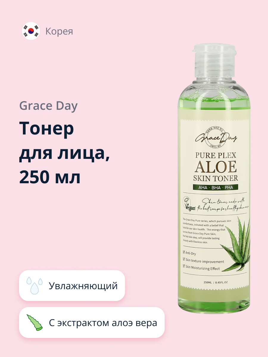 Тонер для лица Grace day с экстрактом алоэ вера 250 мл - фото 1