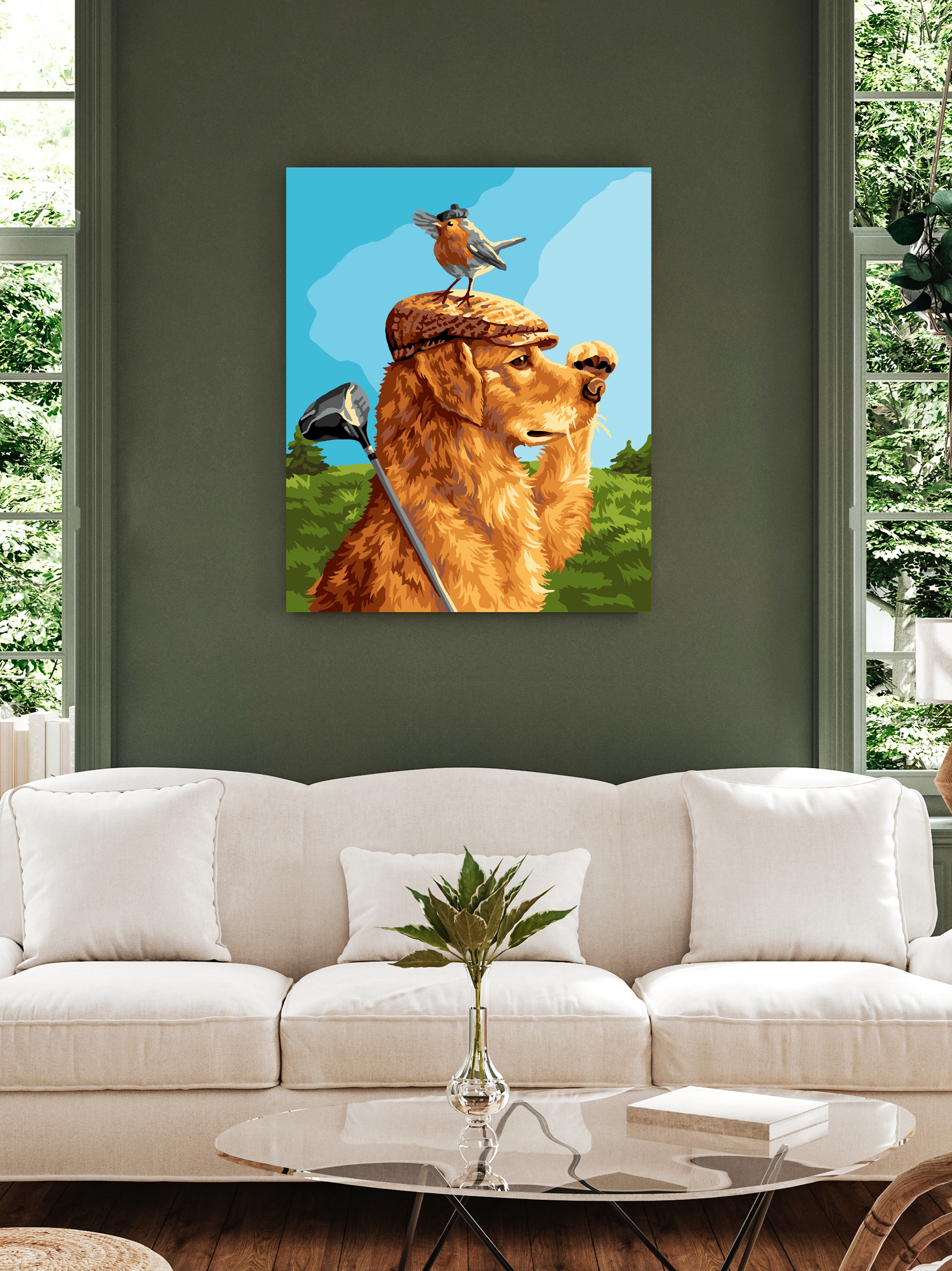 Картина по номерам Art sensation холст на подрамнике 40х50 см Пёс гольфист - фото 3