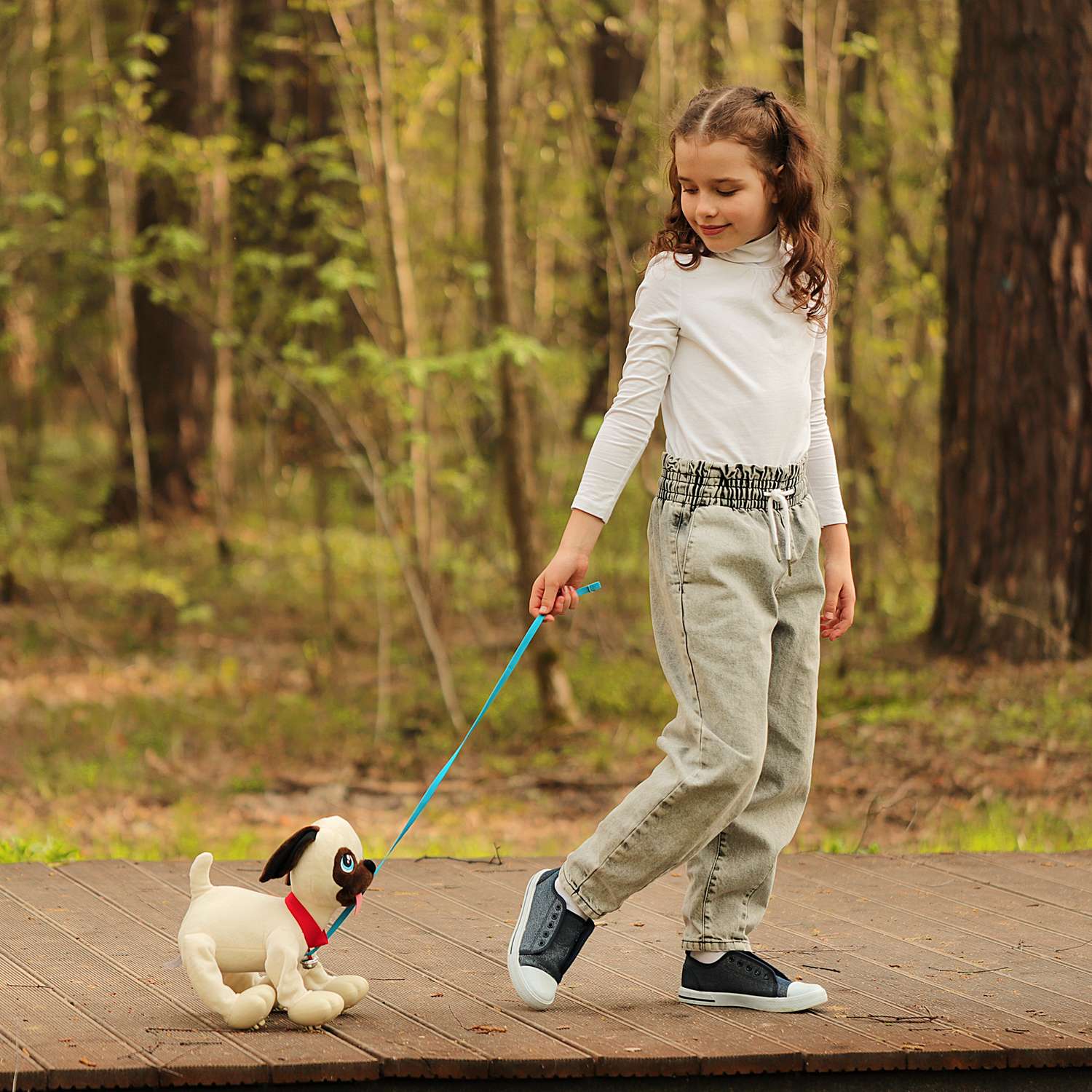 Интерактивная игрушка Собачка-Шагачка собачка на поводке Мопс - фото 16