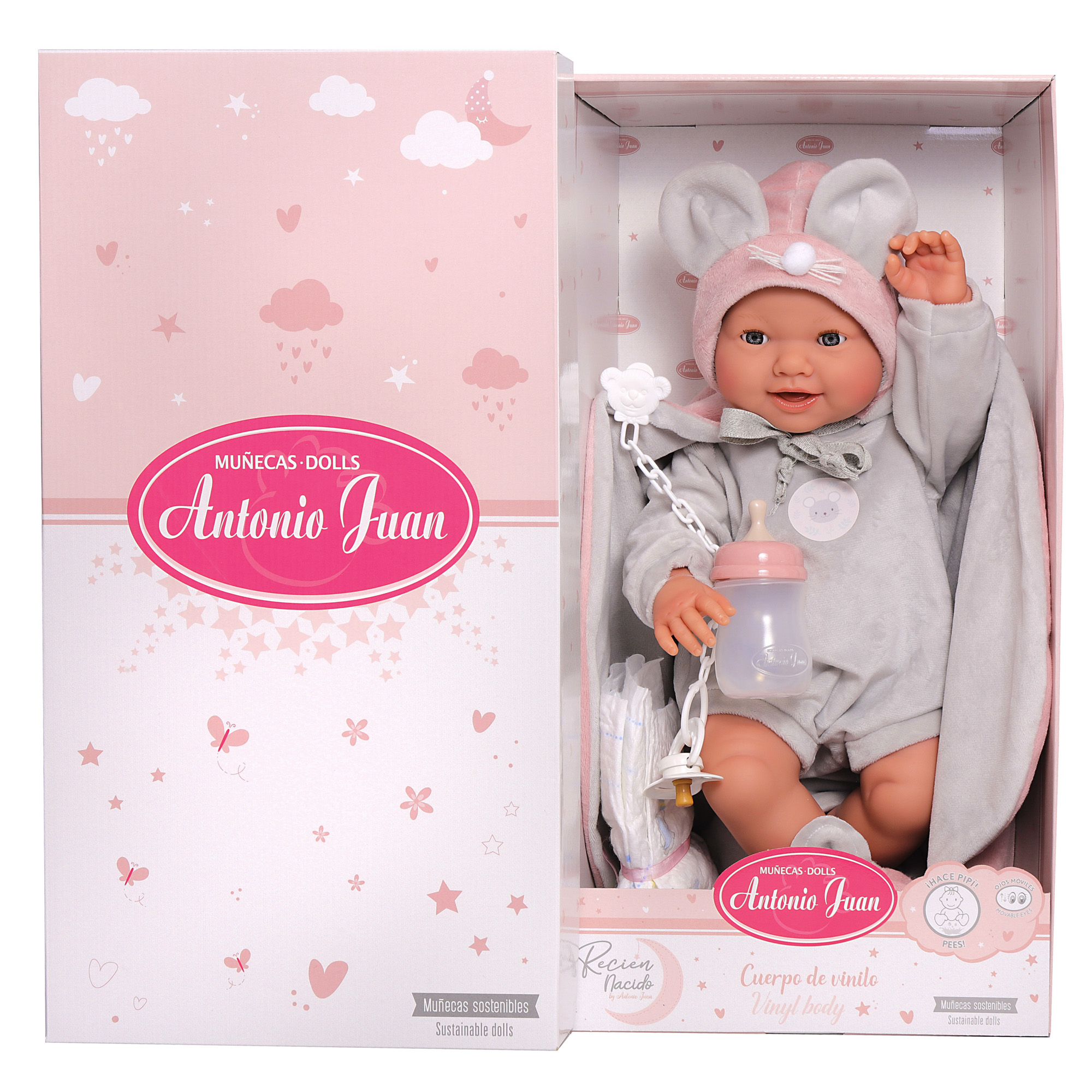 Кукла-пупс Antonio Juan Реборн интерактивная Мия Мария мышонок 42 см 50392 - фото 20