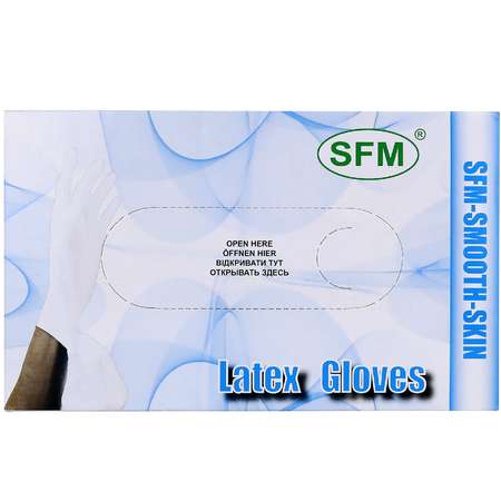 Перчатки SFM Hospital Products Латексные опудренные размер L(8-9) 50 пар