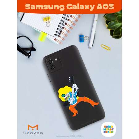 Силиконовый чехол Mcover для смартфона Samsung Galaxy A03 Союзмультфильм Мы к вам заехали на час