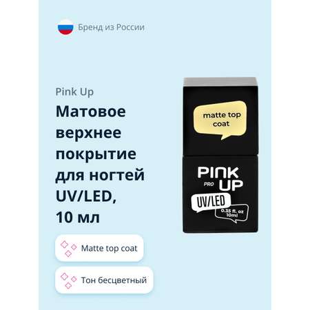 Верхнее покрытие для ногтей Pink Up matte top coat 10 мл