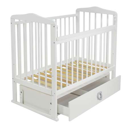 Детская кроватка СКВ прямоугольная, поперечный маятник (белый)