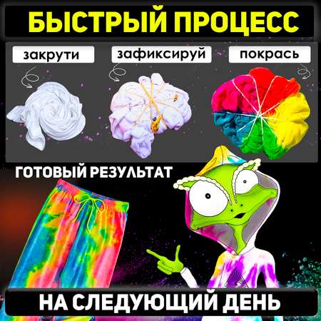 Набор для рисования MINI-TOYS окрашивание одежды ТАЙ ДАЙ Maxi BOX 3.3 краски для ткани 8 цветов