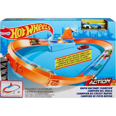 Набор игровой Hot Wheels Экшн Автотрек Чемпион скоростной трассы GJM75