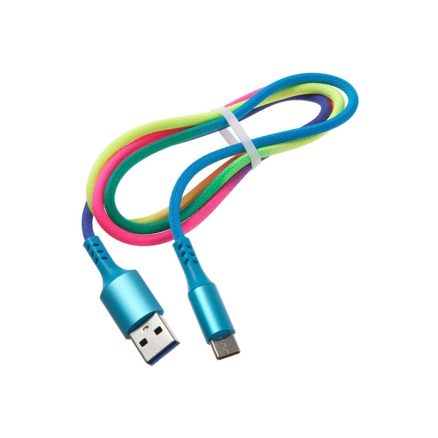 Кабель Luazon Type-C - USB 2A 0.9м оплётка нейлон Разноцветный 4487508 - фото 2