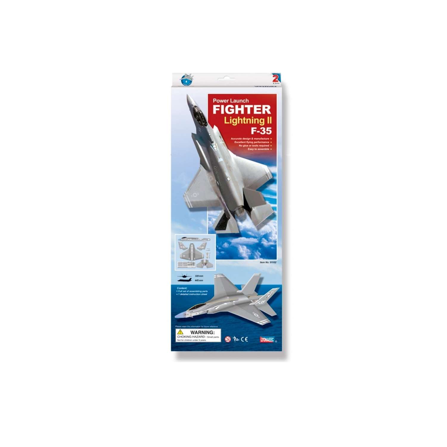Самолеты сборные LYONAEEC Large Power Fighter F-35 Lightning II 445мм 01102 - фото 1