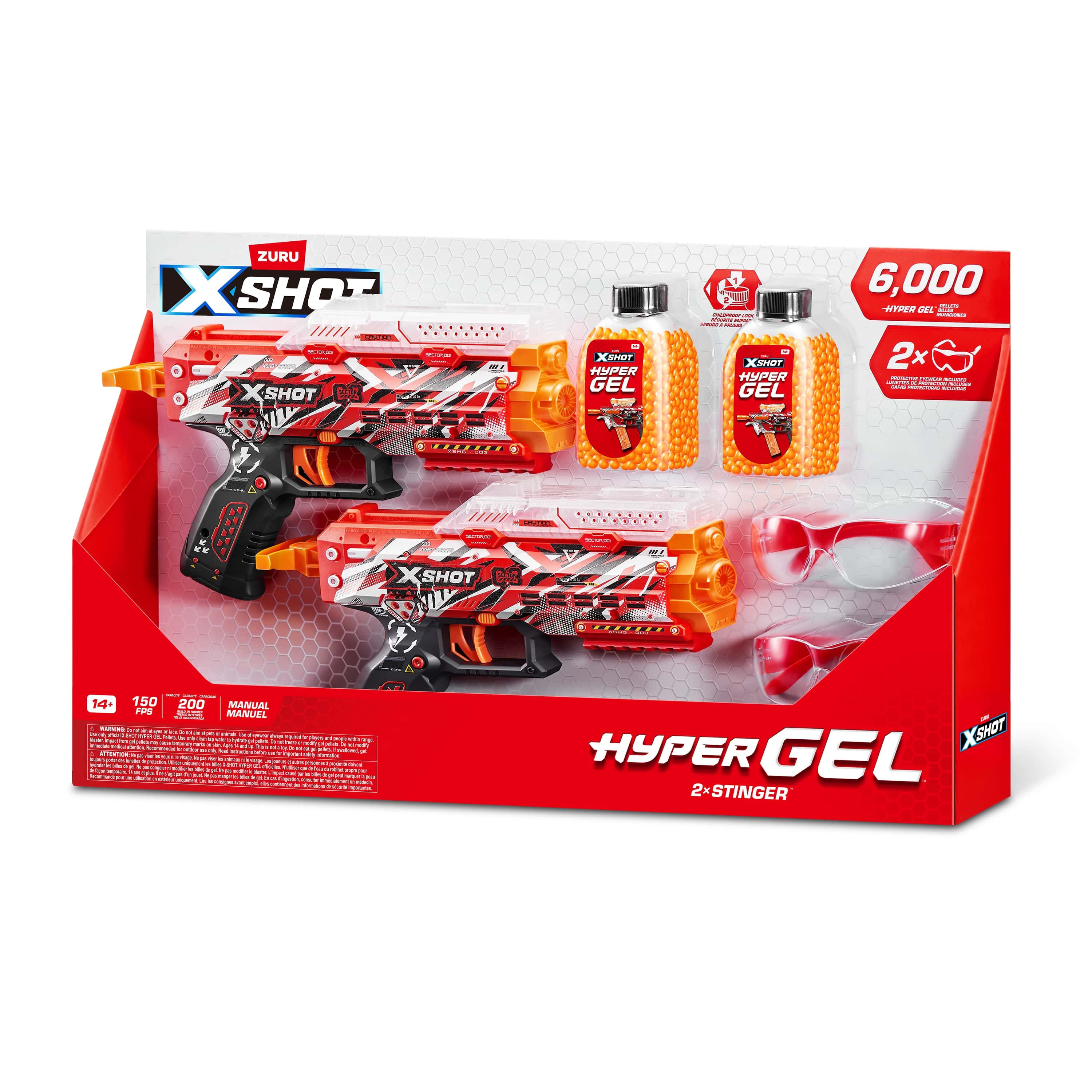 Игровой набор для стрельбы Zuru XSHOT  HYPERGEL Бластер Стингер 6000 гелевых шариков в комплекте - фото 7