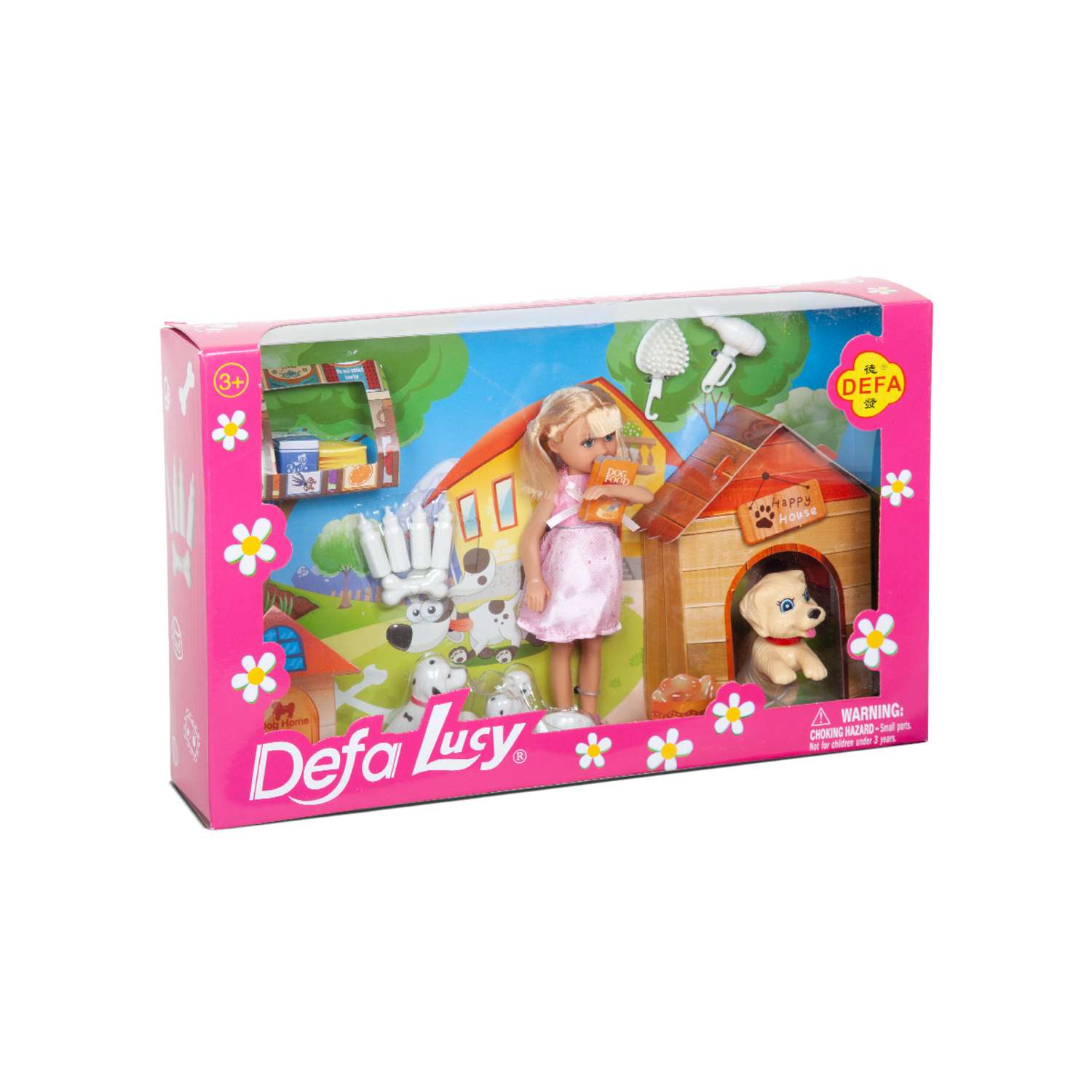 Кукла Defa Lucy Любимый питомец 14 см собака розовый 8281//розовый - фото 5