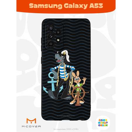 Силиконовый чехол Mcover для смартфона Samsung Galaxy A53 Союзмультфильм Заяц и волк в море