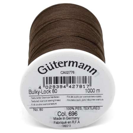 Нитки Guttermann оверлочные текстурированные полиэстер Bulky-Lock 80/1000 м 1 шт 730808 696 темный шоколад
