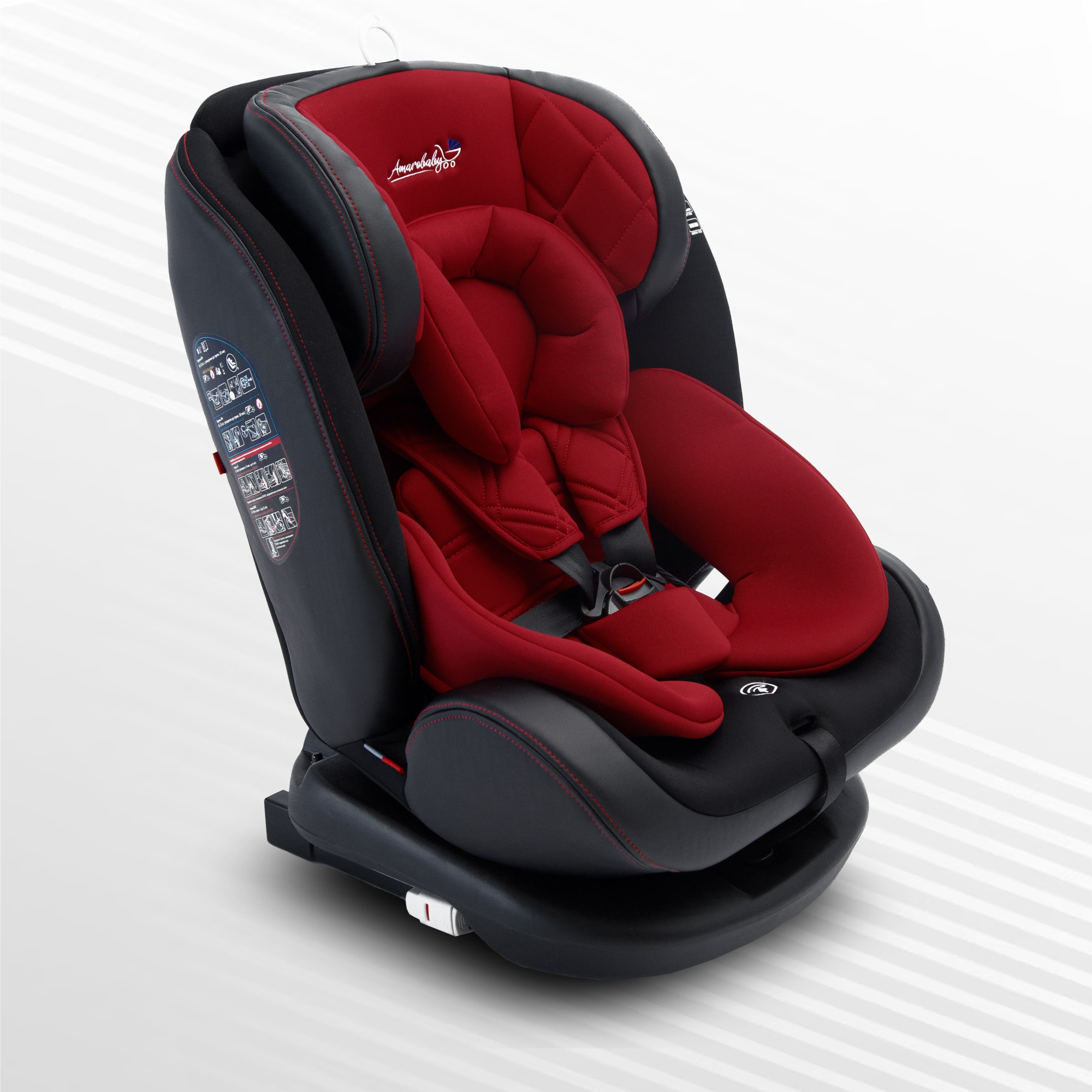 Автокресло детское AmaroBaby ST-3 Isofix класс D группа 0+ 1 2 3 красный - фото 22