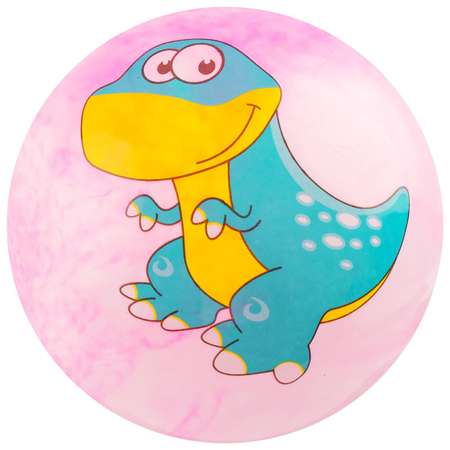 Мяч Zabiaka детский «Динозаврики». d=25 см. 60 г. цвет розовый