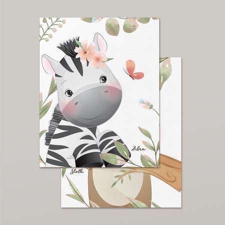 Интерьерный постер Moda interio Funny animals Милые животные 40х50 см 2 шт