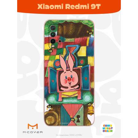 Силиконовый чехол Mcover для смартфона Xiaomi Redmi 9T Союзмультфильм Довольный Пятачок