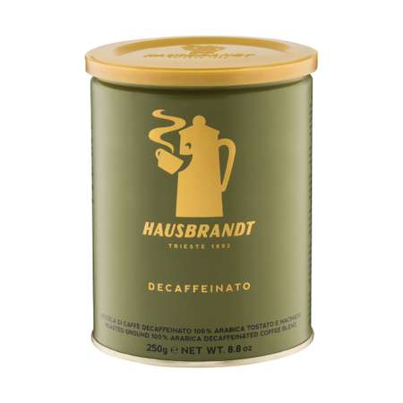 Кофе молотый Decaffeinated Hausbrandt арабика средняя обжарка железная банка