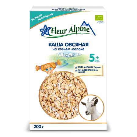 Каша Fleur Alpine овсяная на козьем молоке 200г с 5месяцев