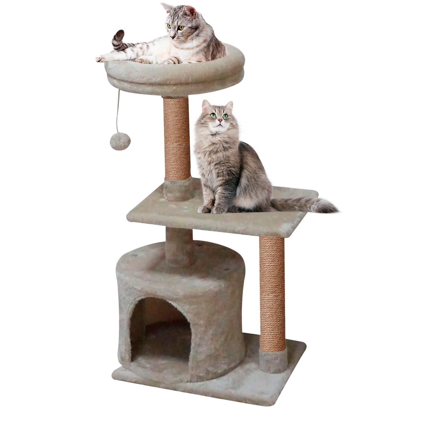 Домик для кошки с когтеточкой Pet БМФ Бежевый - фото 4