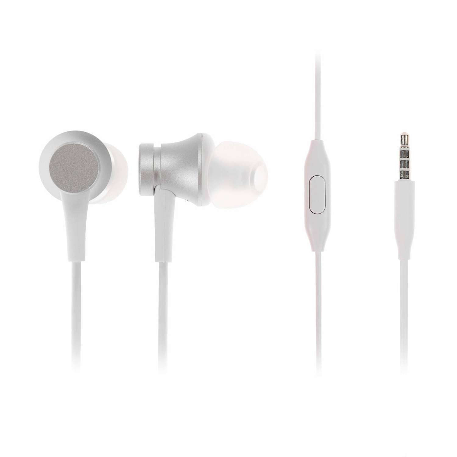 Наушники XIAOMI Mi In-Ear Basic вакуумные микрофон 32 Ом 3.5 мм 1.25 м серебристые - фото 1