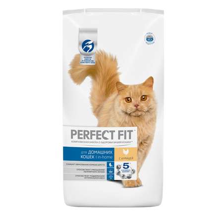 Корм сухой для кошек PerfectFit 3кг с курицей живущих в домашних условиях