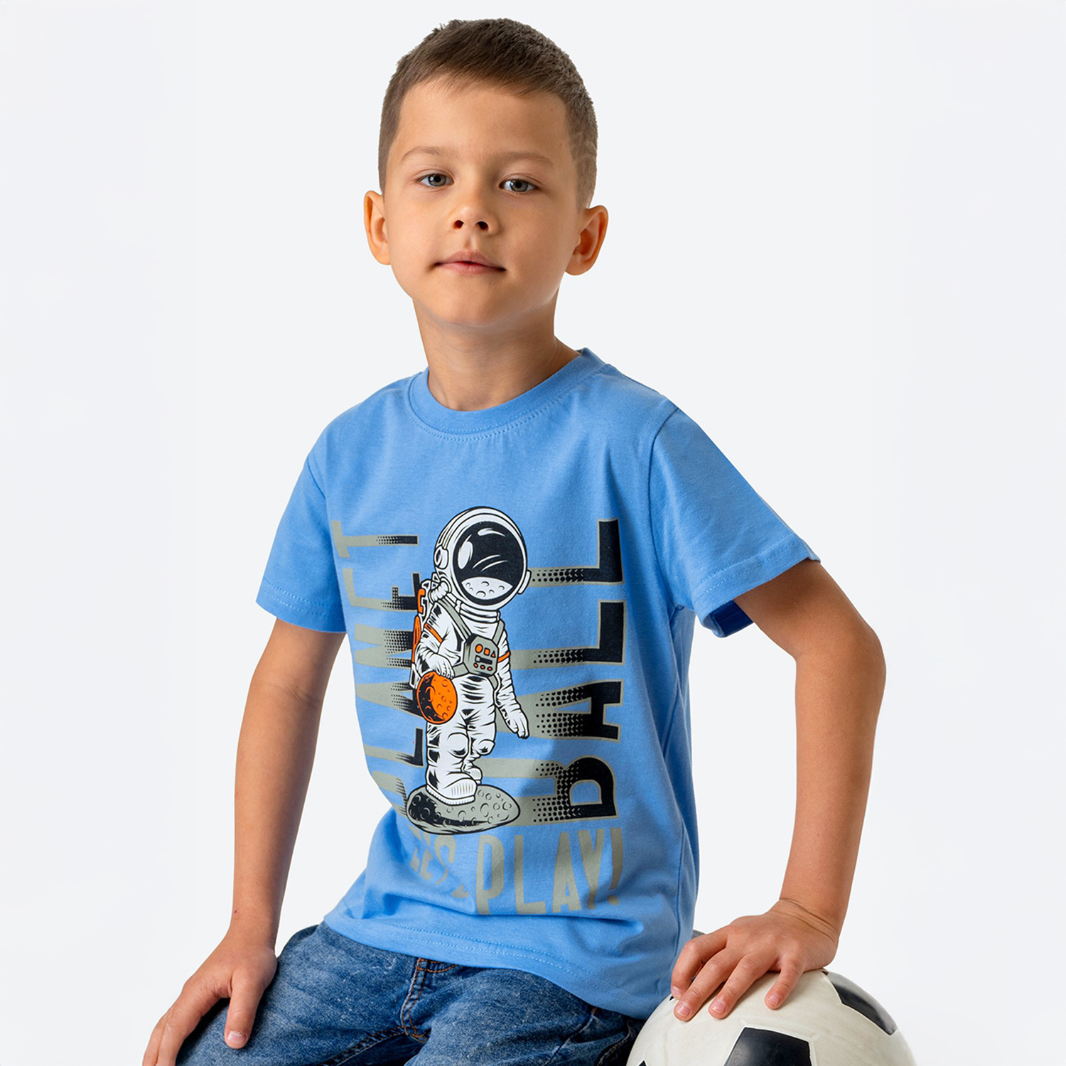 Футболка BONITO KIDS BK0002Mголубой.ball - фото 2